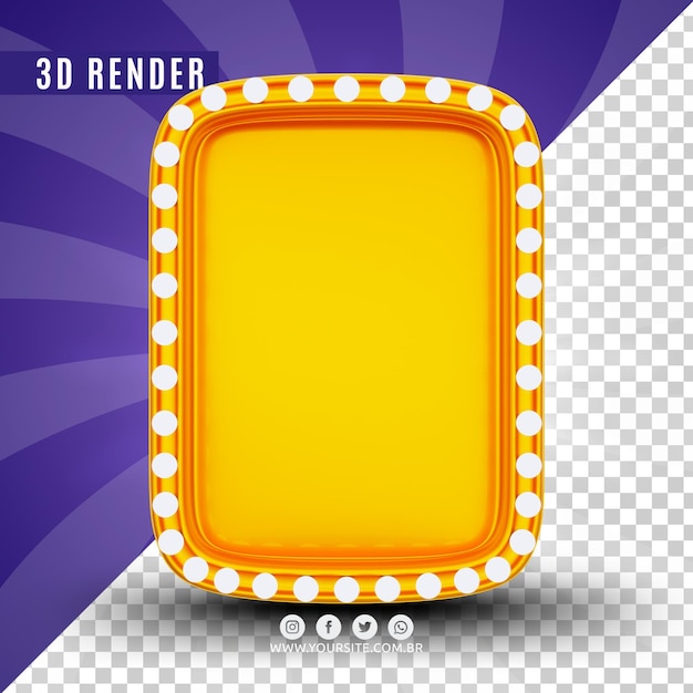 PSD 3d led painel for composition premium psd