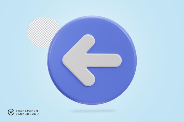 3d left arrow icon illustration