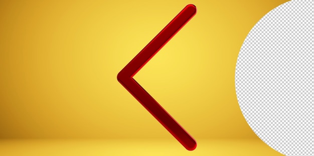 3D Left arrow icon png on Transparent Background	
