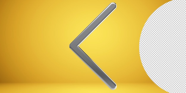 3d left arrow icon png on transparent background