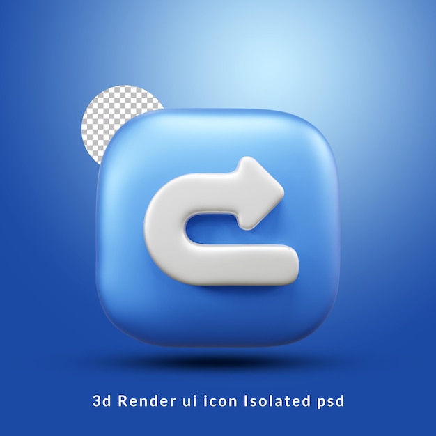 PSD 3d left arrow ui icon isolated