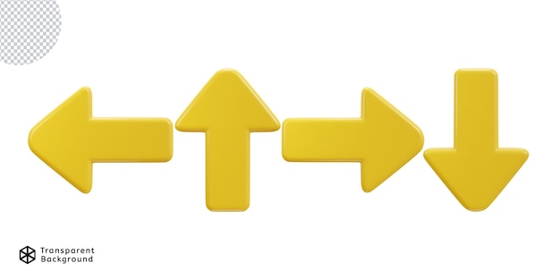 3d left right Up and down arrow icon set