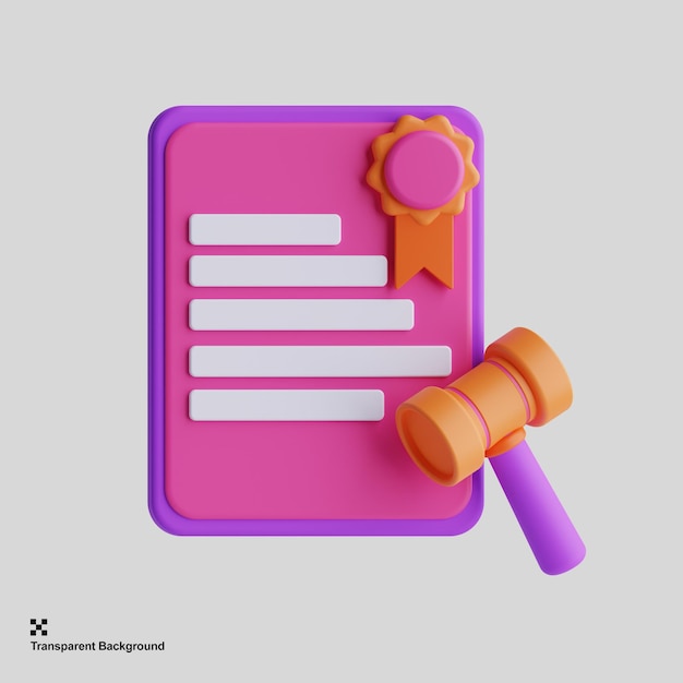 PSD 3d legal document icon