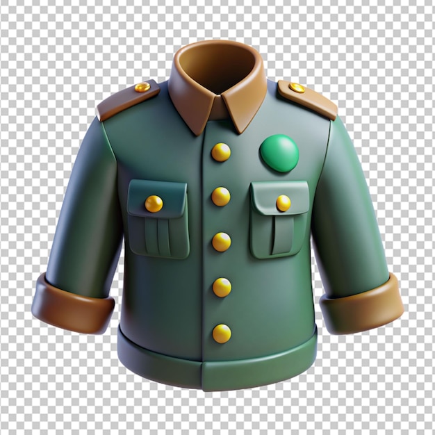 PSD 3d leger uniform transparante achtergrond