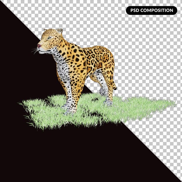 3d-leophard illustratie wild dier