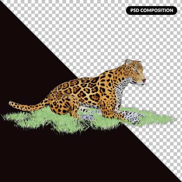 PSD animale selvatico dell'illustrazione del leopardo 3d