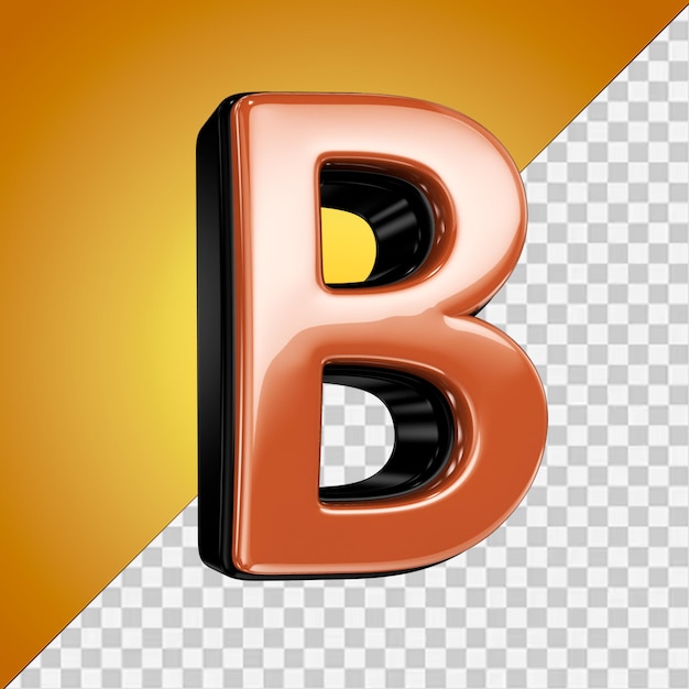 PSD a 3d letter b with a gold background