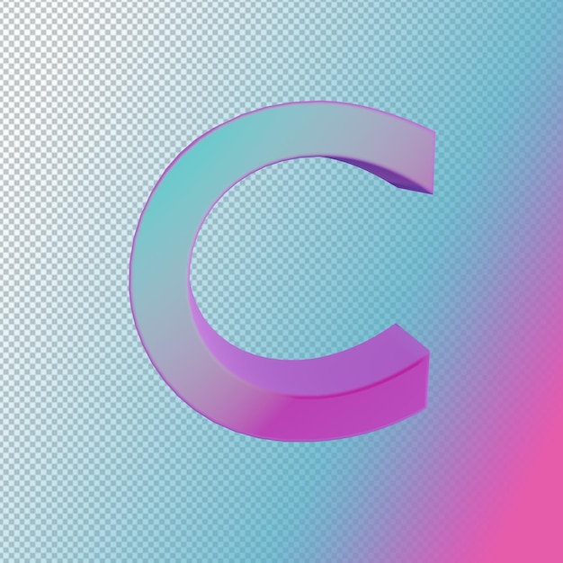 PSD a 3d letter c