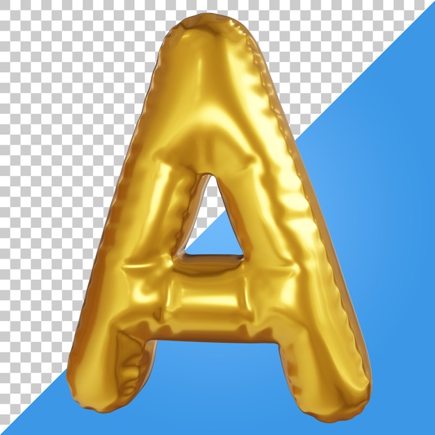 3d-letter een gouden ballon