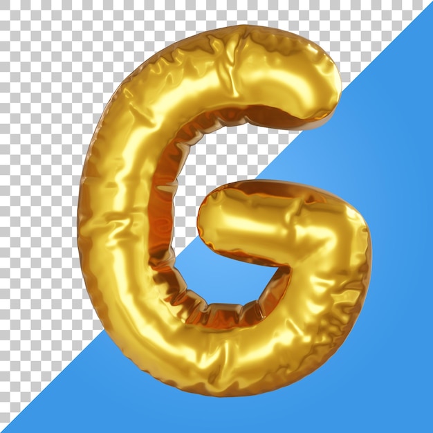 PSD 3d letter g golden balloon