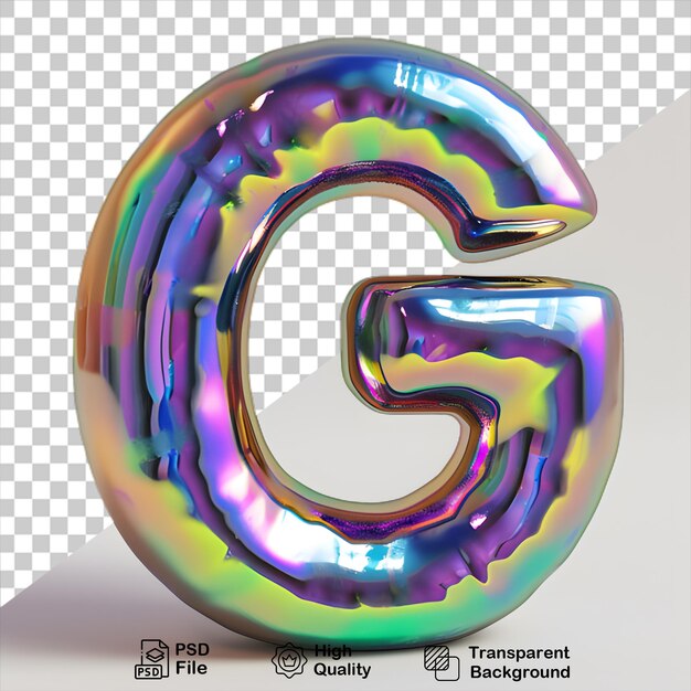 PSD 3d letter g isolated on transparent background include png file