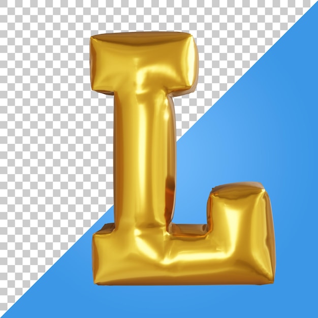 3d letter l gouden ballon