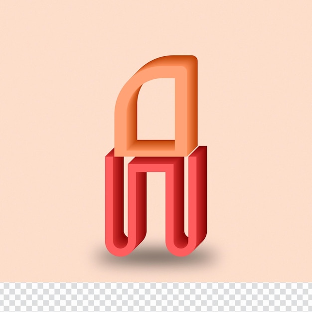 PSD 3d letter a letter a with a red background