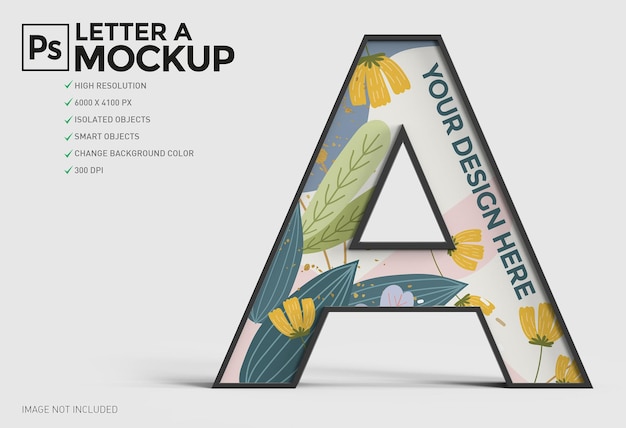 3d letter a mockup design