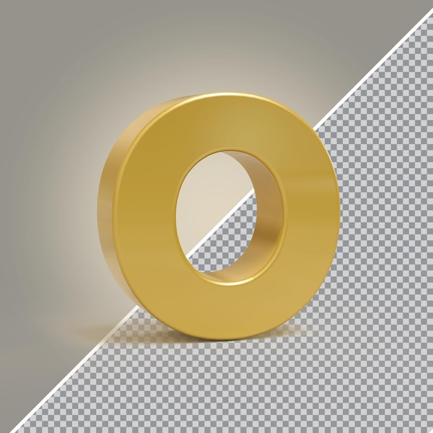 3d letter o golden luxury