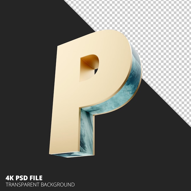 PSD 3d letter p