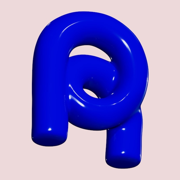 3D letter R blauw