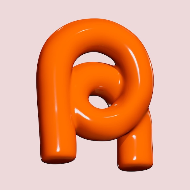 3D Буква R Оранжевый
