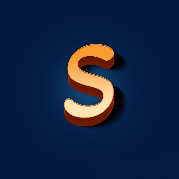 PSD 3d letter s