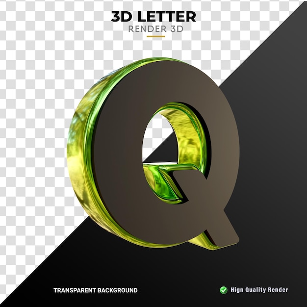 Rendering realistico di qualità hign texture oro liscio lettera 3d
