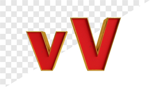 PSD 3d letter v