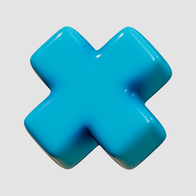 PSD 3d letter x cross illustratie