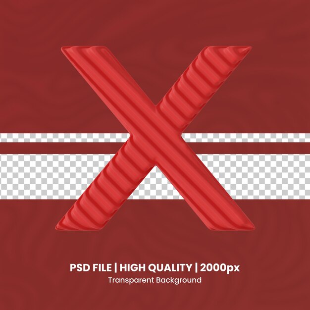 PSD 3d letter x