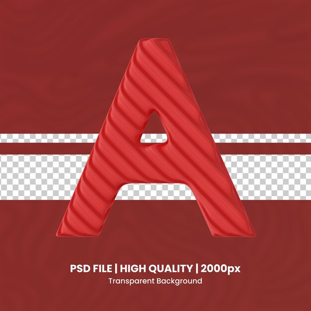 PSD 3d letter a