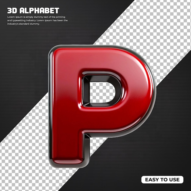 3D буквы или алфавит P