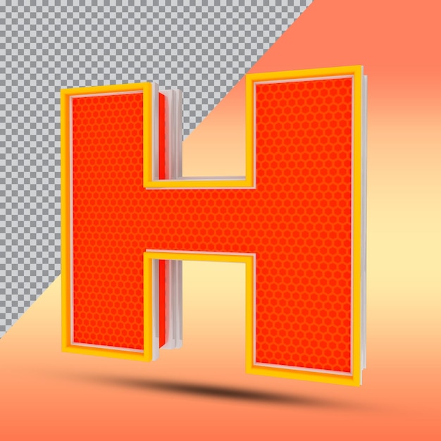 3d letters h effect stijl kleur oranje