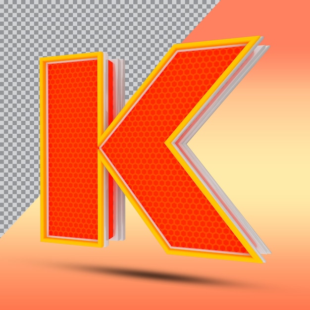 3D Letters K Effect Stijl Kleur Oranje