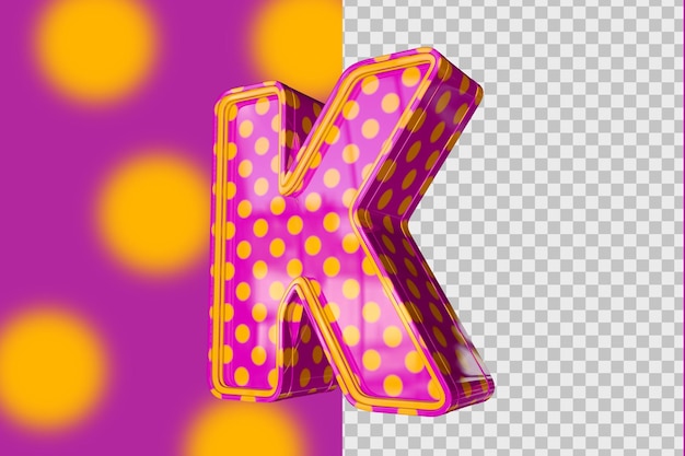 PSD 3d letters k isolated