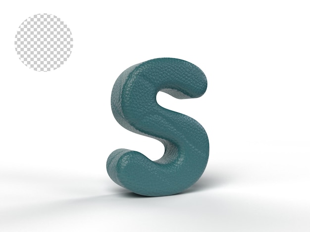 TOSCA 컬러 가죽 질감의 3D 글자