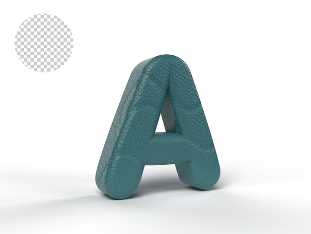 3D LETTERS WITH TOSCA COLOR LEATHER TEXTURE