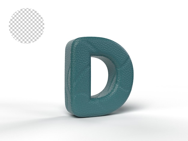 Lettere 3d con texture in pelle color tosca