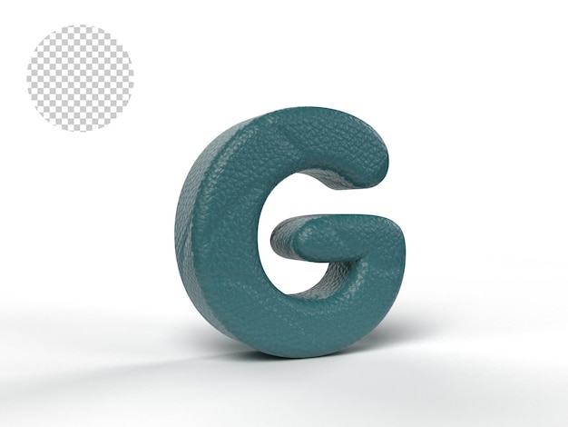 Lettere 3d con texture in pelle color tosca