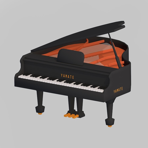 PSD 3d leuke zwarte piano voor musici