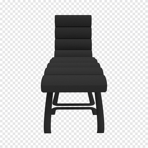 PSD 3d leżak widok z przodu do relaksu w biurze w kolorze czarnym