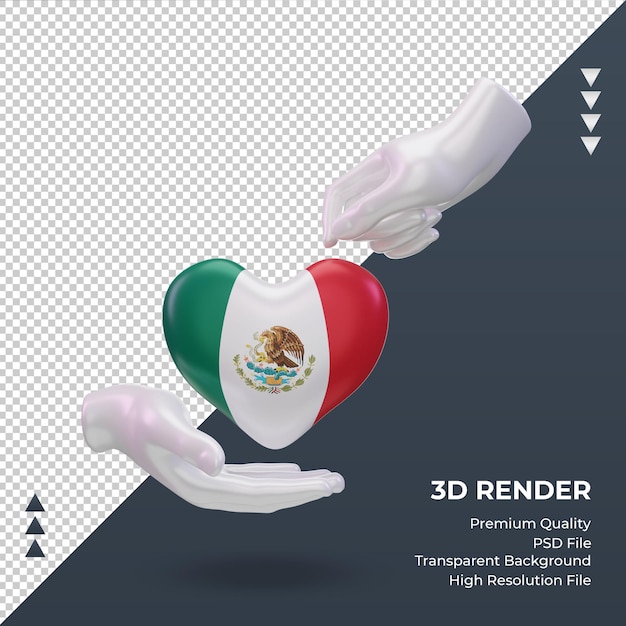 3d liefdadigheidsdag mexico vlag rendering vooraanzicht