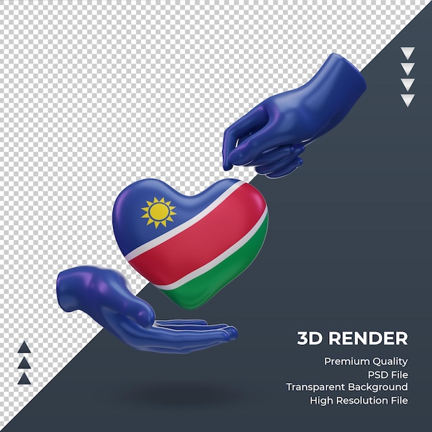 3d liefdadigheidsdag namibië vlag rendering vooraanzicht