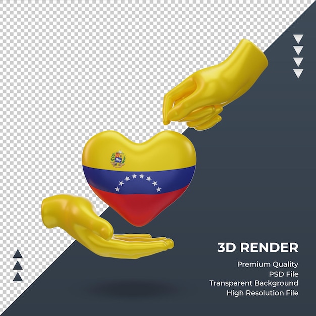 PSD 3d liefdadigheidsdag venezuela vlag rendering vooraanzicht