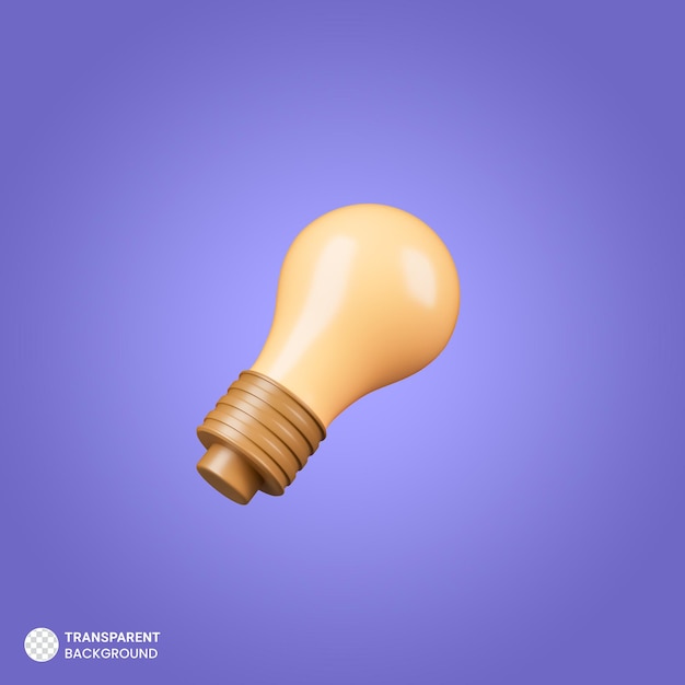 PSD 3d light bulb icon 3d render illustration