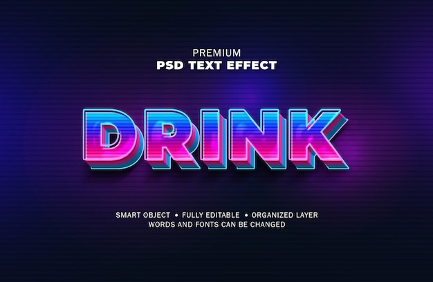 3D Light Gradient Retro Text Effect Style