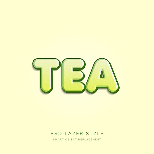 PSD 3d light green text style effect