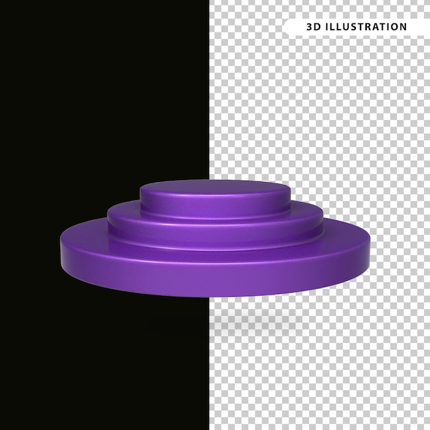 3d Light Violet Round Podium