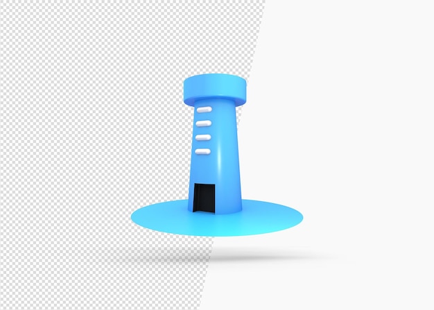 3d lighthouse isolated icon rendering