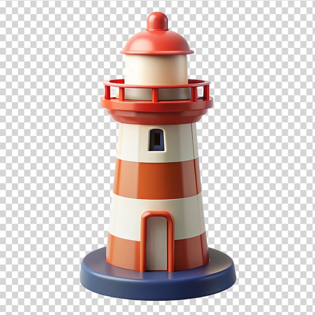 PSD 3d lighthouse isolated on transparent background