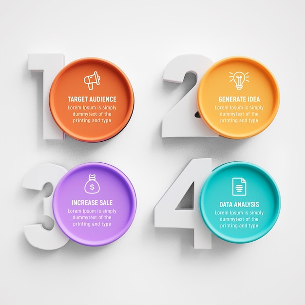 3D-liiketoiminnan infografiikkamallipohja
