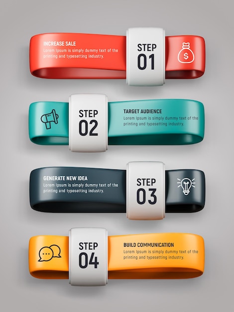 3D-liiketoiminnan infografiikkamallipohja