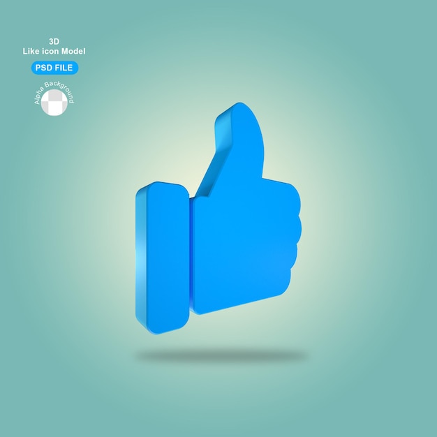 3d like button